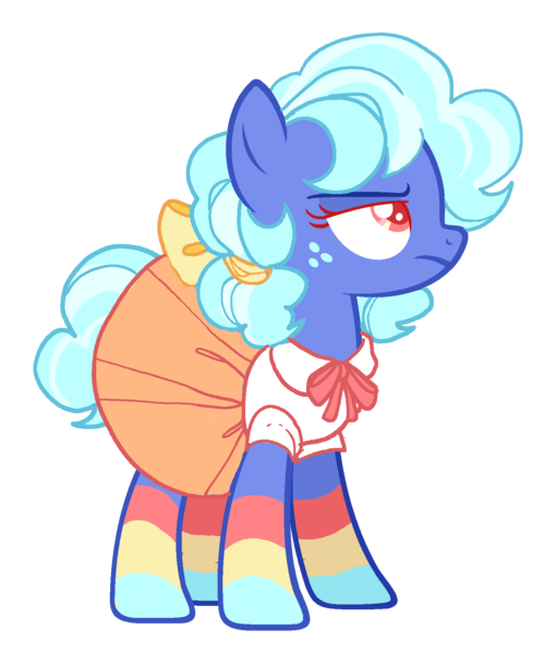 Size: 1490x1793 | Tagged: safe, alternate version, artist:holidaye, derpibooru import, oc, oc:candy carousel, earth pony, pony, bow, clothes, female, freckles, mare, reference sheet, shirt, simple background, skirt, socks, solo, transparent background