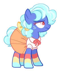 Size: 1490x1793 | Tagged: safe, alternate version, artist:holidaye, derpibooru import, oc, oc:candy carousel, earth pony, pony, bow, clothes, female, freckles, mare, reference sheet, shirt, simple background, skirt, socks, solo, transparent background