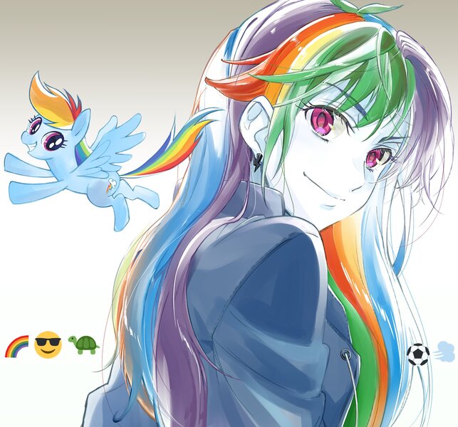 Size: 1829x1707 | Tagged: safe, artist:5mmumm5, derpibooru import, rainbow dash, pegasus, pony, equestria girls, anime, female, mare