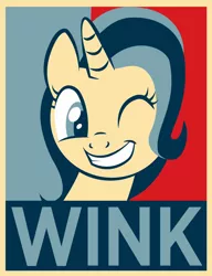 Size: 920x1200 | Tagged: safe, artist:dan232323, derpibooru import, trixie, pony, unicorn, a horse shoe-in, cute, diatrixes, female, hope poster, mare, one eye closed, parody, poster, recolor, shepard fairey, wink