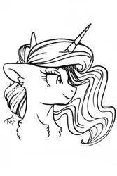 Size: 1000x1500 | Tagged: safe, artist:tillie-tmb, derpibooru import, princess luna, pony, bust, monochrome, portrait, solo