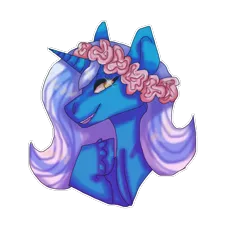 Size: 658x725 | Tagged: safe, artist:orchidcrystal, derpibooru import, oc, oc:fleurbelle, alicorn, pony, alicorn oc, cute, female, floral head wreath, flower, horn, mare, wings, yellow eyes