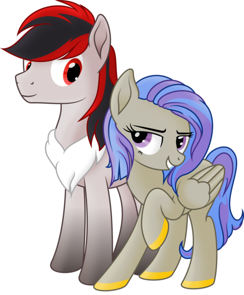 Size: 5240x6332 | Tagged: safe, artist:kopcap94, derpibooru import, oc, oc:loki smile, oc:melody smile, pegasus, pony, absurd resolution, brother and sister, female, male, mare, siblings, simple background, stallion, transparent background, vector