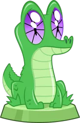 Size: 2069x3168 | Tagged: alligator, artist:phucknuckl, cute, derpibooru import, green, gummy, gummybetes, high res, male, my little pocket ponies, part of a series, part of a set, pocket ponies, safe, simple background, sitting, solo, transparent background