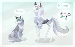 Size: 2827x1789 | Tagged: safe, artist:sugaryicecreammlp, derpibooru import, oc, oc:elena, oc:naomi, unofficial characters only, pegasus, pony, wolf, female, mare, reference sheet