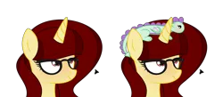 Size: 4065x1766 | Tagged: safe, artist:darbypop1, derpibooru import, oc, oc:aria, dragon, pony, unicorn, female, glasses, hat, mare, simple background, solo, transparent background