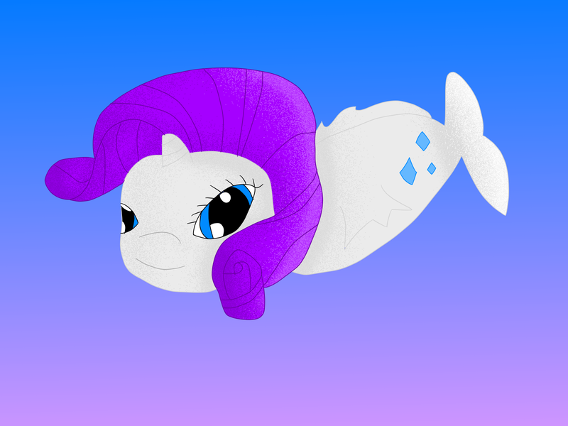 Size: 1600x1200 | Tagged: safe, artist:slimgoomba, derpibooru import, rarity, fish, pony, unicorn, female, fishified, gradient background, horn, mare, rarifish, solo, species swap