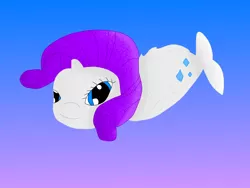 Size: 1600x1200 | Tagged: safe, artist:slimgoomba, derpibooru import, rarity, fish, pony, unicorn, female, fishified, gradient background, horn, mare, rarifish, solo, species swap