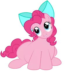 Size: 2679x3013 | Tagged: safe, artist:aleximusprime, derpibooru import, edit, vector edit, pinkie pie, earth pony, pony, flurry heart's story, adorafatty, bow, chubbie pie, chubby, cute, diapinkes, fat, female, future, older, plump, pudgy pie, simple background, smiling, solo, transparent background, vector