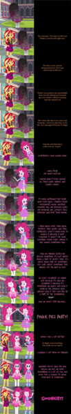 Size: 2000x11613 | Tagged: safe, artist:mlp-silver-quill, derpibooru import, pinkie pie, sunset shimmer, comic:pinkie pie says goodnight, equestria girls, equestria girls series, sunset's backstage pass!, spoiler:eqg series (season 2), canterlot high, clothes, comic, duality, female, geode of empathy, geode of sugar bombs, harsher in hindsight, magical geodes, pantyhose, pinkamena diane pie, self paradox