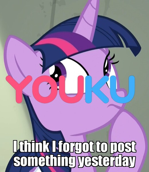 Size: 720x830 | Tagged: safe, derpibooru import, edit, edited screencap, screencap, twilight sparkle, twilight sparkle (alicorn), alicorn, pony, the point of no return, caption, cropped, female, hoof on chin, image macro, looking up, mare, solo, text, thinking, youku