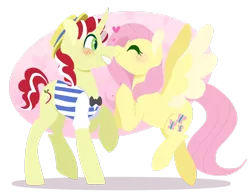 Size: 1280x987 | Tagged: safe, artist:bubaiuv, deleted from derpibooru, derpibooru import, flim, fluttershy, pony, female, flimshy, kissing, lineless, male, shipping, straight