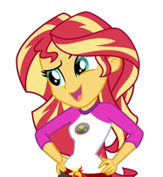 Size: 3000x3258 | Tagged: safe, artist:keronianniroro, derpibooru import, sunset shimmer, equestria girls, legend of everfree, camp everfree outfits, clothes, female, hands on hip, shorts, simple background, solo, transparent background, vector
