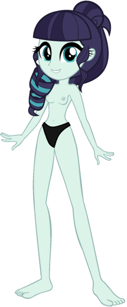 Size: 658x1586 | Tagged: questionable, artist:invisibleink, artist:jhayarr23, artist:marcusvanngriffin, deleted from derpibooru, derpibooru import, coloratura, equestria girls, barefoot, belly button, breasts, clothes, feet, female, nipples, nudity, partial nudity, rara, show accurate, show accurate porn, simple background, solo, topless, topless edit, transparent background, underwear, vector