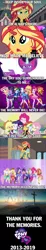 Size: 1280x7000 | Tagged: safe, derpibooru import, edit, edited screencap, screencap, applejack, fluttershy, pinkie pie, rainbow dash, rarity, sci-twi, spike, spike the regular dog, sunset shimmer, twilight sparkle, dog, equestria girls, equestria girls series, friendship games, spring breakdown, spoiler:eqg series (season 2), absurd resolution, caption, cross, end of ponies, equestria girls logo, geode of empathy, geode of shielding, geode of sugar bombs, geode of super speed, geode of super strength, geode of telekinesis, humane five, humane seven, humane six, image macro, magical geodes, midnight sparkle, ponied up, sad, scitwilicorn, song reference, super ponied up, text, the end of equestria girls