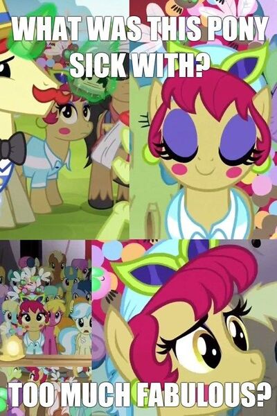 Size: 500x750 | Tagged: safe, derpibooru import, edit, edited screencap, screencap, big wig, blues, bon bon, cherry berry, coco crusoe, flam, granny smith, lemon hearts, lyra heartstrings, meadow song, merry may, noteworthy, rainbowshine, sassaflash, silver spanner, spring melody, sprinkle medley, sunshower raindrops, sweetie drops, parasprite, pony, leap of faith, cropped, fabulous, female, mare, meme