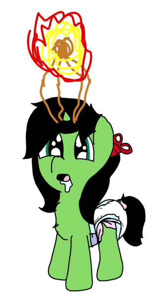 Size: 1439x2560 | Tagged: safe, artist:scotch, deleted from derpibooru, derpibooru import, oc, oc:anonfilly, pony, unicorn, baby, bow, cute, diaper, drool, female, filly, fireball, hair bow