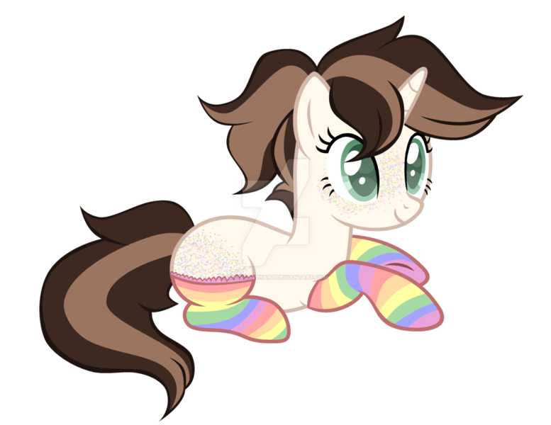 Size: 1280x988 | Tagged: safe, artist:magicdarkart, derpibooru import, oc, unofficial characters only, pony, unicorn, base used, butt freckles, clothes, deviantart watermark, female, freckles, mare, obtrusive watermark, prone, rainbow socks, simple background, socks, solo, striped socks, transparent background, watermark