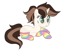 Size: 1280x988 | Tagged: safe, artist:magicdarkart, derpibooru import, oc, unofficial characters only, pony, unicorn, base used, butt freckles, clothes, deviantart watermark, female, freckles, mare, obtrusive watermark, prone, rainbow socks, simple background, socks, solo, striped socks, transparent background, watermark