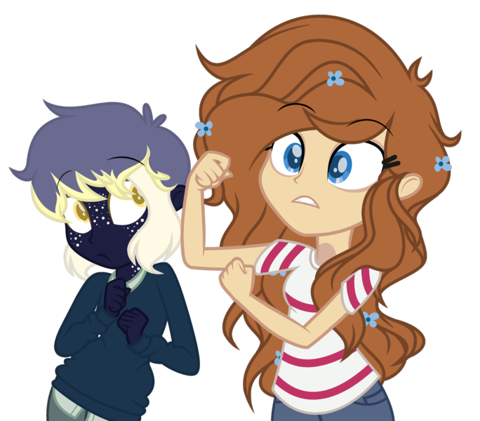 1683361 - safe, artist:joshuarm, derpibooru import, oc, oc:aimi,  oc:daydreamer, unofficial characters only, equestria girls, base used,  clothes, shirt, simple background, sweater, transparent background -  Twibooru