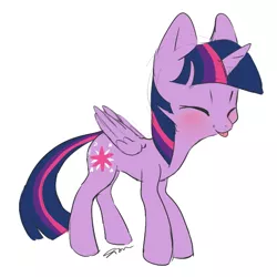 Size: 600x600 | Tagged: safe, artist:sion, derpibooru import, twilight sparkle, twilight sparkle (alicorn), alicorn, pony, :p, blushing, cute, eyes closed, female, mare, simple background, solo, tongue out, twiabetes, white background