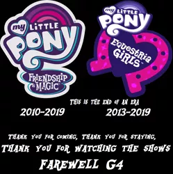 Size: 1694x1698 | Tagged: safe, derpibooru import, equestria girls, 2019, end of an era, end of g4, end of ponies, farewell, memorial, rest in peace, series finale, the end, the end is neigh, the end of equestria girls, the ride ends