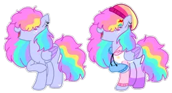 Size: 1280x697 | Tagged: safe, artist:sparkythedoog, derpibooru import, oc, oc:rainbow surprise, pegasus, pony, beanie, clothes, female, hair over eyes, hat, hoodie, mare, simple background, solo, transparent background