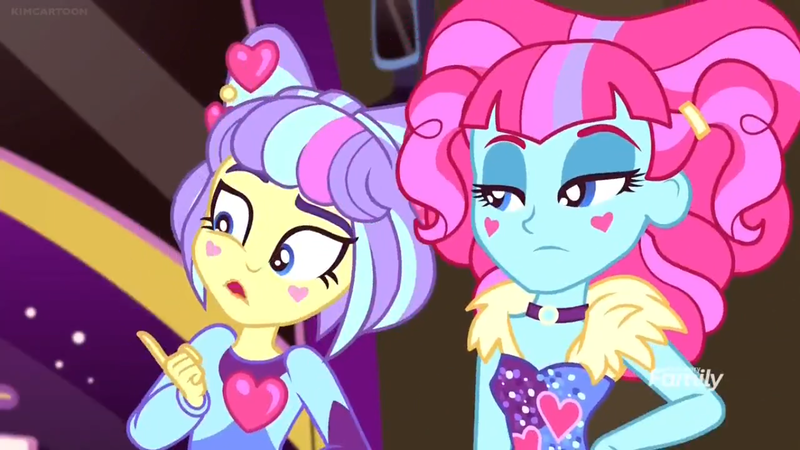 Size: 1366x768 | Tagged: safe, derpibooru import, screencap, kiwi lollipop, supernova zap, equestria girls, equestria girls series, sunset's backstage pass!, spoiler:eqg series (season 2), discovery family logo, k-lo, postcrush, su-z, tour bus