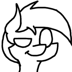 Size: 263x264 | Tagged: safe, artist:theartisttree, derpibooru import, oc, oc:theartisttree, earth pony, pony, black and white, emoji, emotes, grayscale, happy, monochrome, png, simple background, smiling, smug, solo, transparent background, white eyes