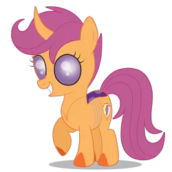 Size: 3000x3000 | Tagged: safe, artist:squipycheetah, derpibooru import, scootaloo, changepony, hybrid, pegasus, pony, alternate cutie mark, cutie mark, female, filly, folded wings, happy, looking at you, raised hoof, scootaling, simple background, smiling, solo, species swap, the cmc's cutie marks, transparent background, wings