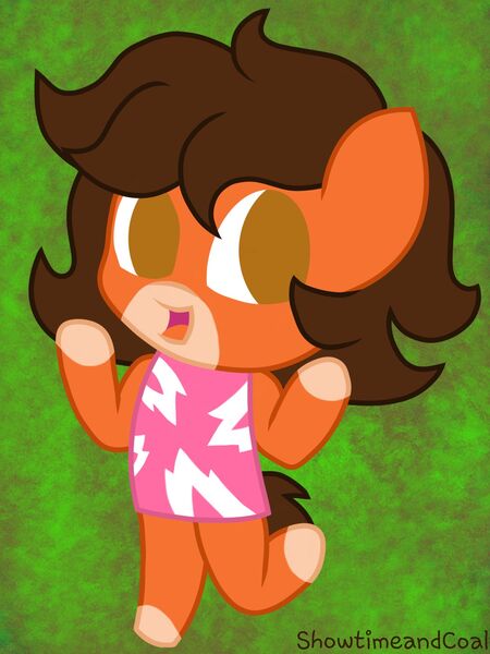 Size: 1280x1707 | Tagged: safe, artist:showtimeandcoal, derpibooru import, oc, unofficial characters only, anthro, animal crossing, art gift, chibi, cute, female, filly, mare, present, simple background, solo, style