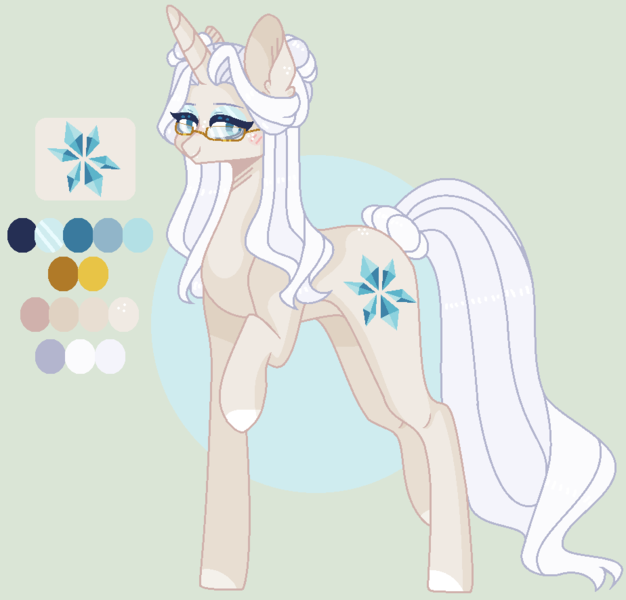 Size: 924x886 | Tagged: safe, artist:nocturnal-moonlight, derpibooru import, oc, oc:snowflake, pony, unicorn, female, mare, offspring, parent:fancypants, parent:rarity, parents:raripants, simple background, solo