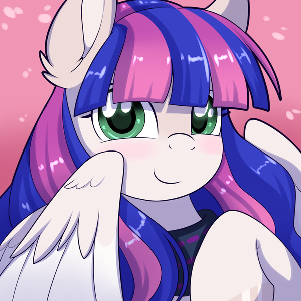 Size: 2000x2000 | Tagged: safe, artist:xwhitedreamsx, derpibooru import, oc, oc:blue fire, pegasus, pony, bust, female, mare, portrait, solo