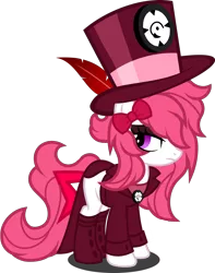 Size: 1280x1627 | Tagged: safe, artist:fletcherthehuntress, derpibooru import, oc, oc:counter clockwise, earth pony, pony, clothes, female, hat, mare, simple background, solo, top hat, transparent background