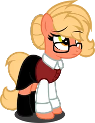 Size: 1280x1650 | Tagged: safe, artist:fletcherthehuntress, derpibooru import, oc, oc:melissa, earth pony, pony, clothes, female, glasses, mare, simple background, solo, transparent background