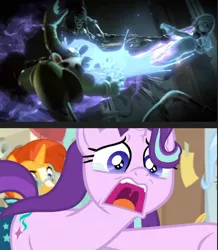 Size: 474x544 | Tagged: safe, derpibooru import, edit, edited screencap, screencap, starlight glimmer, sunburst, pony, a horse shoe-in, castlevania, crying, female, grim reaper, luigi, luigi's mansion, male, nintendo, nintendo switch, phyllis no!, super mario bros., super smash bros., super smash bros. ultimate