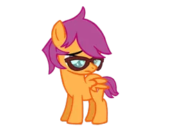 Size: 1024x768 | Tagged: safe, artist:turnaboutart, derpibooru import, scootaloo, pegasus, pony, base used, colt, cutie mark, female, filly, glasses, looking down, male, rule 63, sad, scooteroll, simple background, the cmc's cutie marks, transparent background