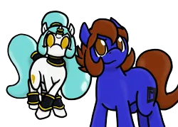 Size: 1400x1000 | Tagged: safe, artist:playfulelegy, derpibooru import, oc, oc:boy toy, oc:silent shine, unofficial characters only, earth pony, golem, pony, unicorn, earth pony oc, horn, horn ring, male, ring, simple background, smiling, stallion, story included, tail wrap, transparent background, unicorn oc, wristband