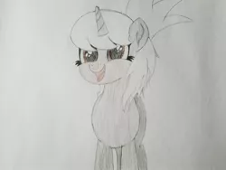 Size: 2016x1512 | Tagged: safe, artist:straighttothepointstudio, derpibooru import, oc, oc:emination harvest, unofficial characters only, pony, unicorn, colored, solo, traditional art