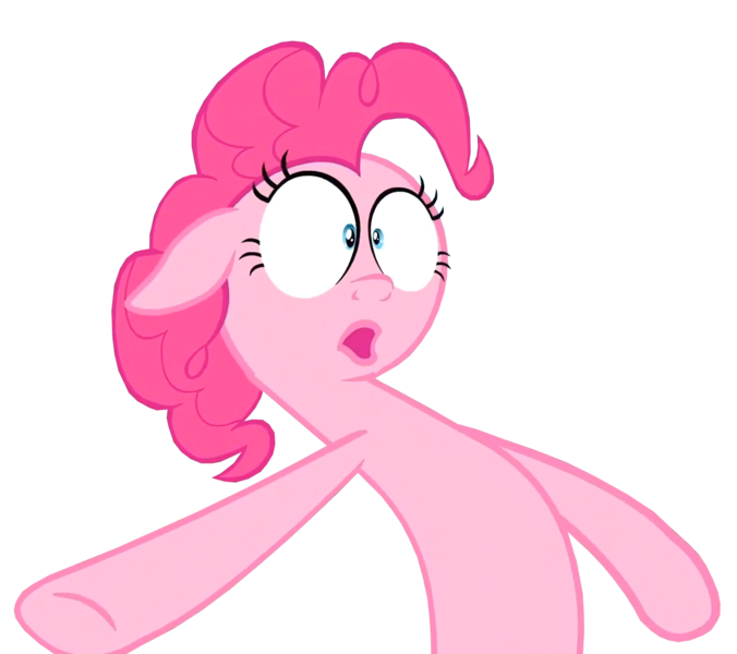 Size: 1216x1079 | Tagged: safe, derpibooru import, edit, edited screencap, screencap, pinkie pie, earth pony, pony, the gift of the maud pie, background removed, no, shocked, simple background, solo, transparent background, vector