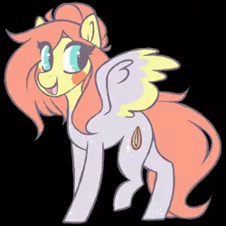 Size: 800x800 | Tagged: safe, artist:crimmharmony, derpibooru import, oc, oc:cinnamon seed, unofficial characters only, pegasus, pony, black background, body freckles, colored wings, colored wingtips, female, freckles, happy, hoof freckles, looking back, mare, multicolored wings, simple background, solo, spots, spread wings, standing, wing freckles, wings