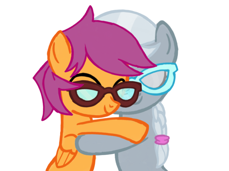Size: 2732x2048 | Tagged: safe, artist:turnaboutart, derpibooru import, scootaloo, silver spoon, earth pony, pegasus, pony, base used, colt, cuddling, cute, female, filly, glasses, half r63 shipping, hug, huggle, lesbian, male, rule 63, rule63betes, scooteroll, scooterspoon, shipping, silverbetes, simple background, spoonaloo, straight, transparent background, young love