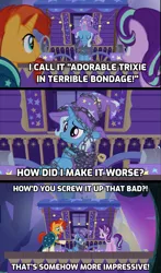 Size: 795x1351 | Tagged: anime, caption, derpibooru import, edit, edited screencap, image macro, magical sempai, safe, screencap, starlight glimmer, sunburst, tejina senpai, text, trixie, uncommon bond