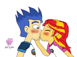 Size: 1024x758 | Tagged: safe, artist:resotii, derpibooru import, flash sentry, sunset shimmer, equestria girls, legend of everfree, camp everfree outfits, deviantart watermark, female, flashimmer, kissing, male, obtrusive watermark, shipping, straight, watermark