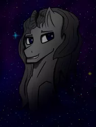 Size: 780x1040 | Tagged: safe, artist:staziroch, derpibooru import, oc, oc:stal shraudir, unofficial characters only, earth pony, pony, bust, portrait, solo, space