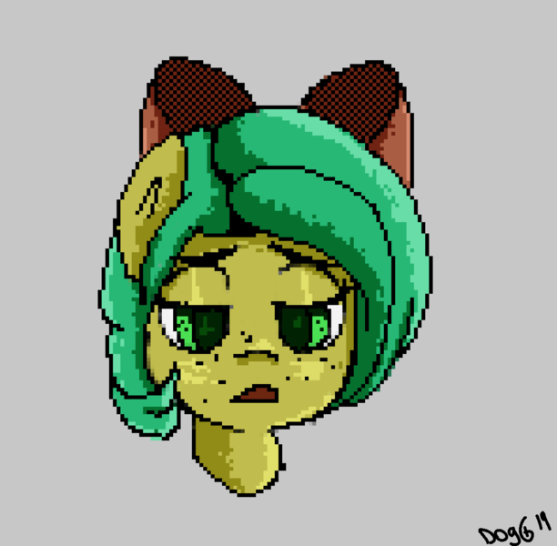 Size: 1184x1160 | Tagged: safe, artist:dog giraffe, derpibooru import, oc, oc:sundrop, pony, bust, pixels