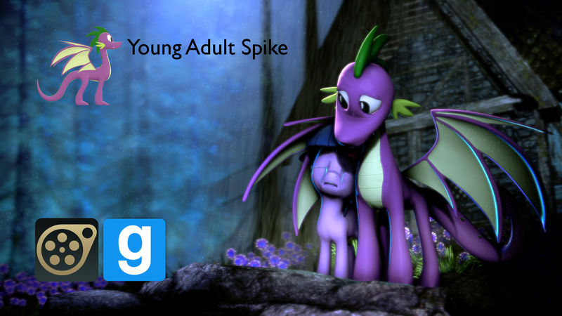 Size: 1920x1080 | Tagged: 3d, adult, adult spike, artist:pacificpenguin, cute, derpibooru import, downloadable, dragon, gmod, gmod logo, house, older, older spike, safe, source filmmaker, source filmmaker logo, spike, spikelove, twilight sparkle, twilove, twispikelove, winged spike