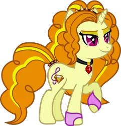 Size: 1249x1295 | Tagged: safe, artist:lightningbolt, derpibooru import, adagio dazzle, ponified, pony, unicorn, equestria girls, rainbow rocks, .svg available, clothes, disguise, disguised siren, equestria girls ponified, eyeshadow, fangs, female, fingerless gloves, gem, gloves, headband, horn, jewelry, makeup, mare, necklace, ponytail, raised hoof, simple background, siren gem, slit eyes, smug, solo, standing, svg, tail band, transparent background, vector