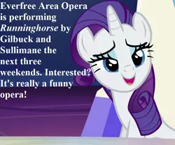 Size: 864x720 | Tagged: safe, derpibooru import, edit, edited screencap, screencap, rarity, pony, to where and back again, bronybait, cropped, cute, cutie map, gilbert and sullivan, raribetes, ruddigore, speech, talking, twilight's castle