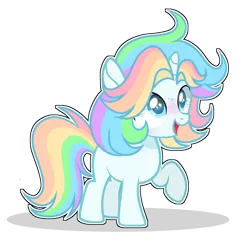 Size: 1280x1241 | Tagged: safe, artist:thesmall-artist, derpibooru import, oc, oc:water star, unofficial characters only, pony, unicorn, base used, colt, male, multicolored hair, rainbow hair, raised hoof, simple background, solo, transparent background
